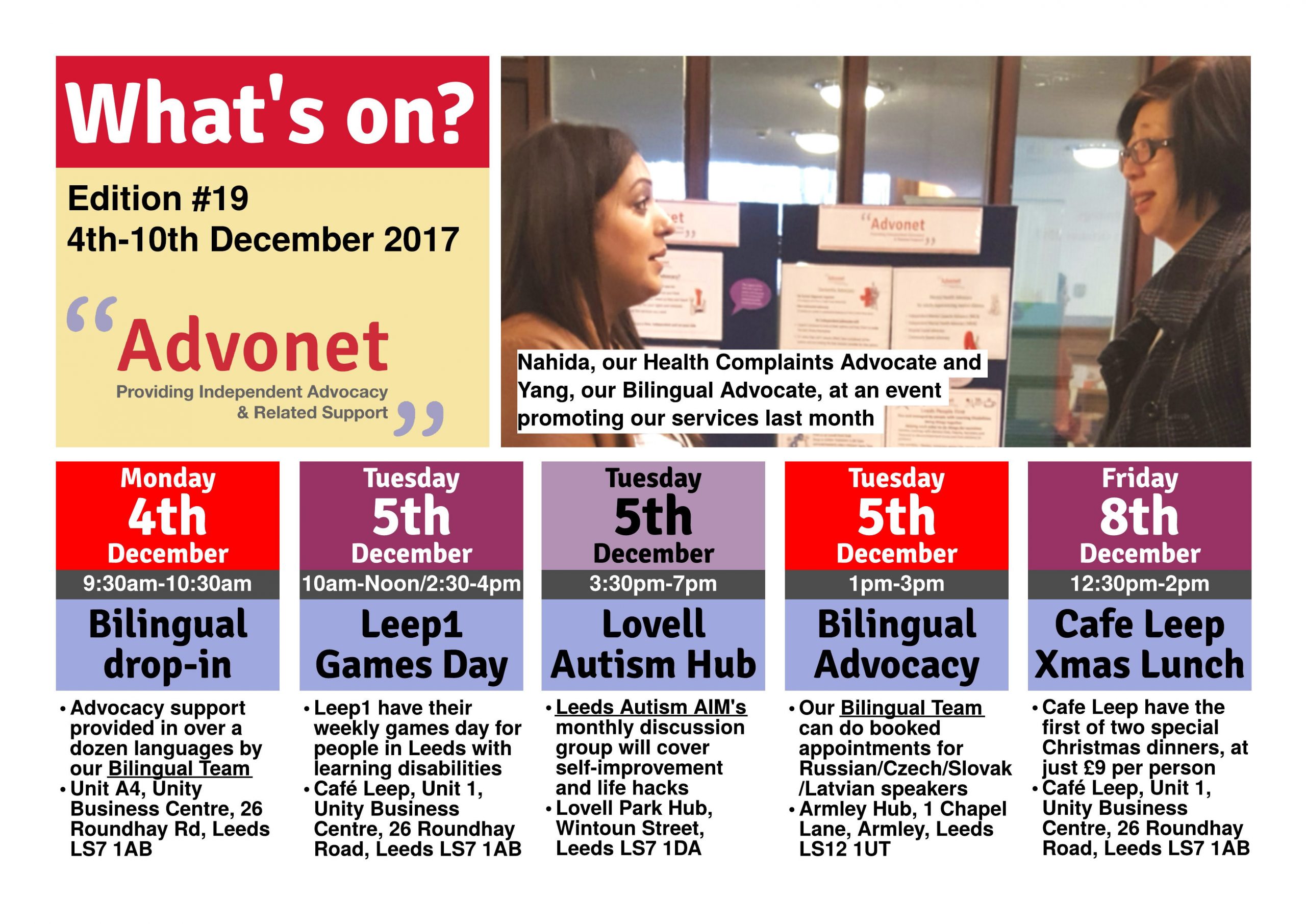What's on 4th-10th December 2017
