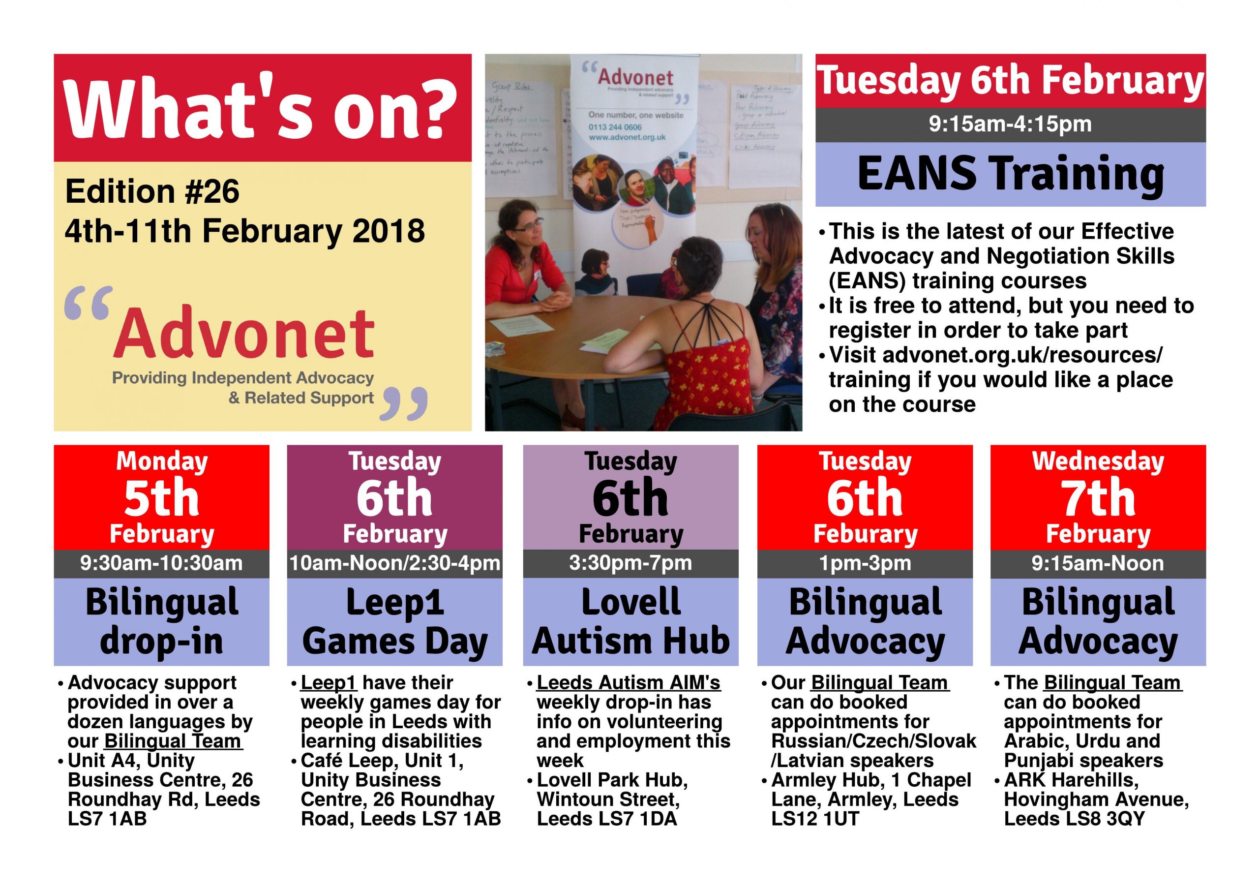 What's on 5th-11th Feb 2018