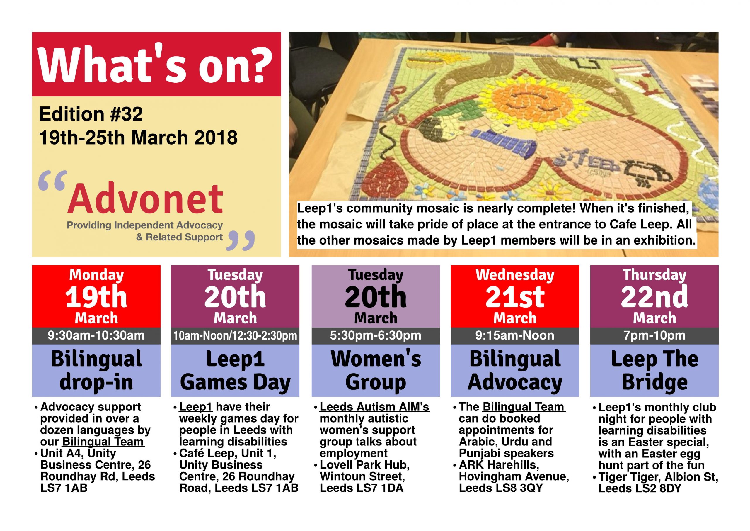 What's on 19-25 March