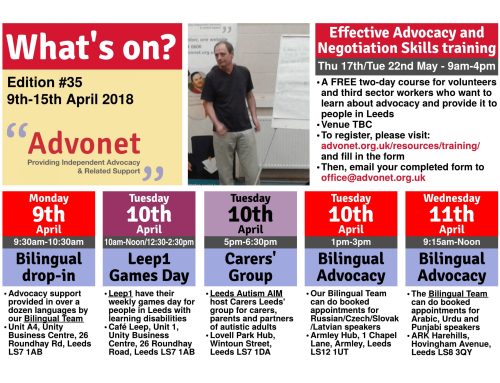 What’s on: 7th-14th May 2018
