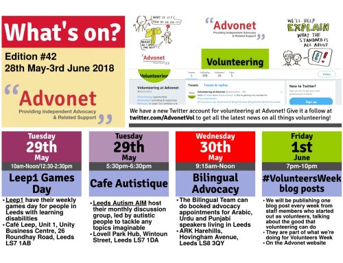 What’s on: 28th May-3rd June 2018