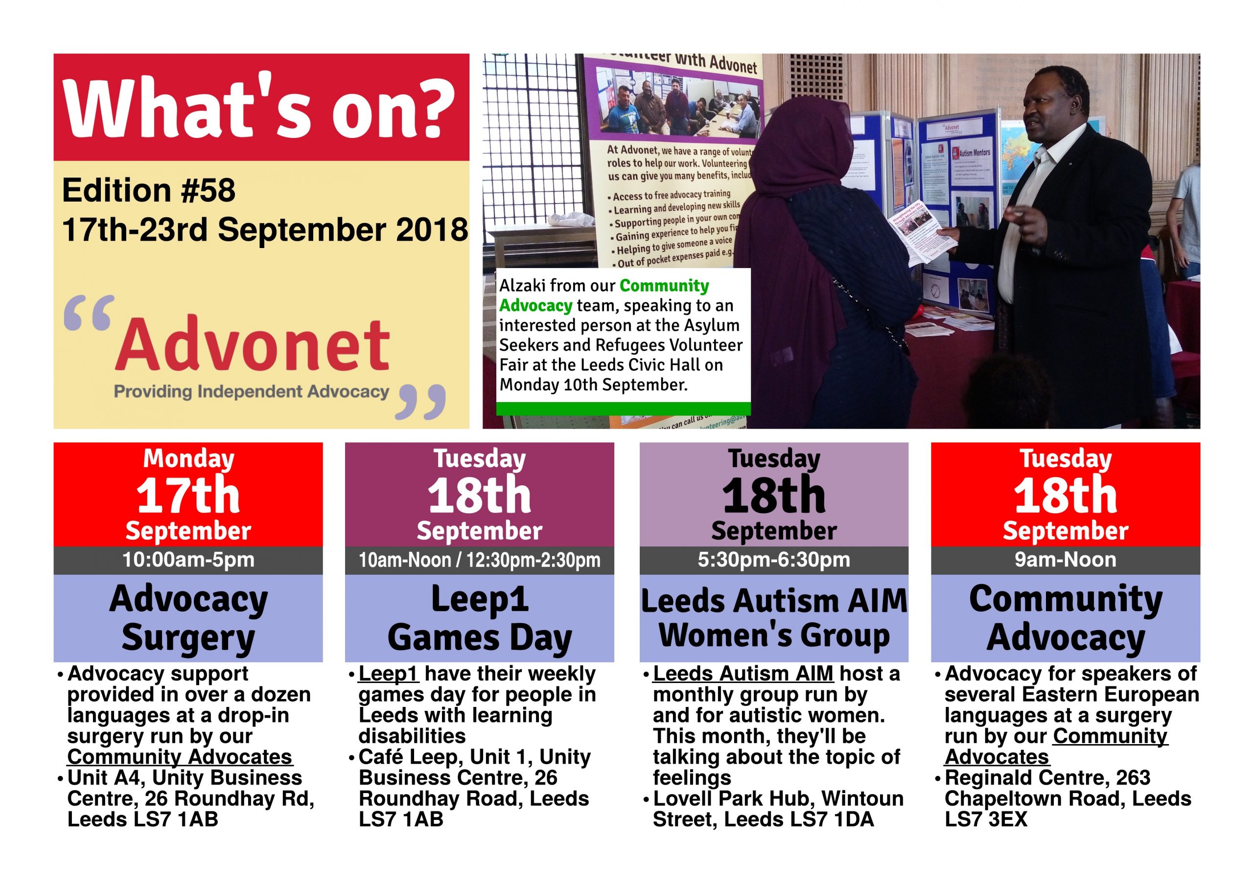 What's On - 17th-23rd September 2018