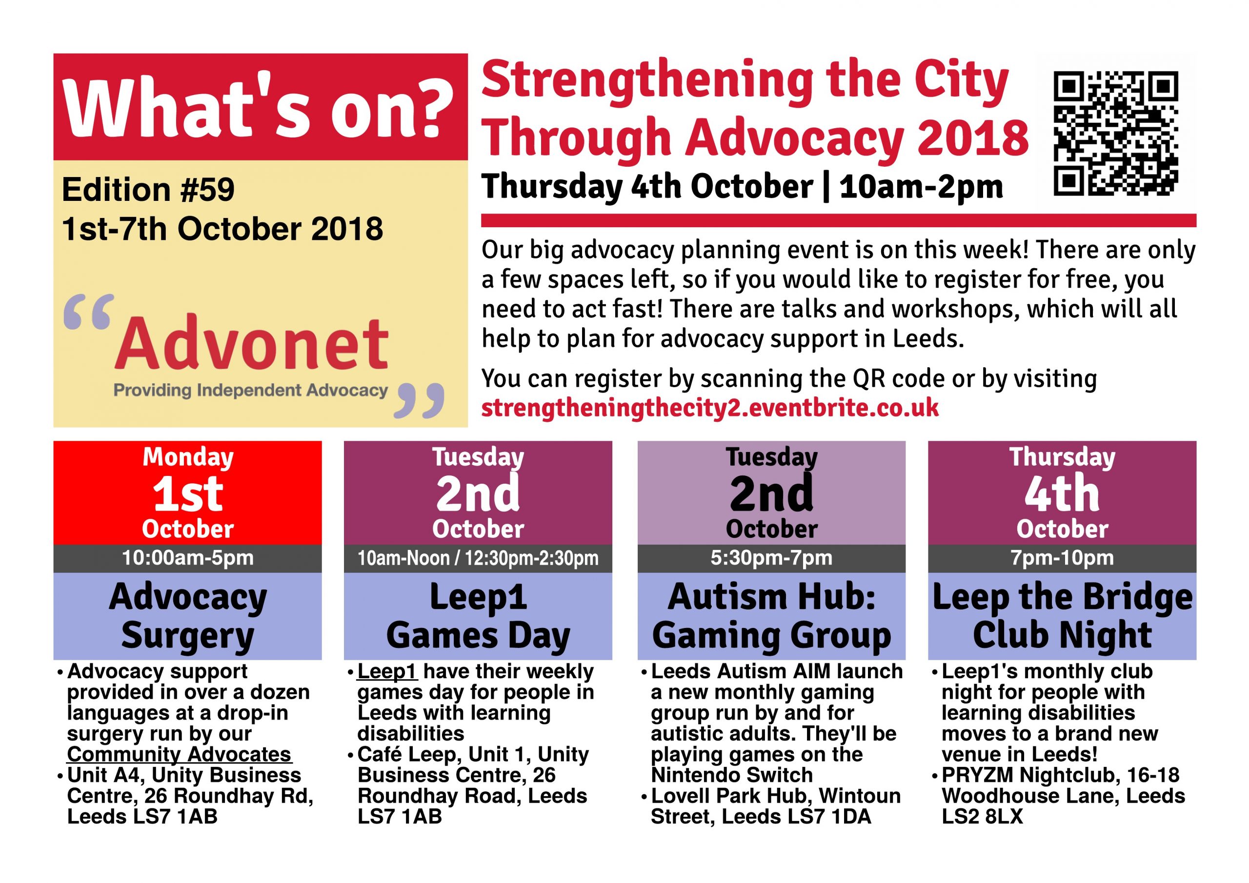 What's On - 1st-7th October 2018