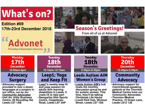 What’s on: 17th-23rd December 2018