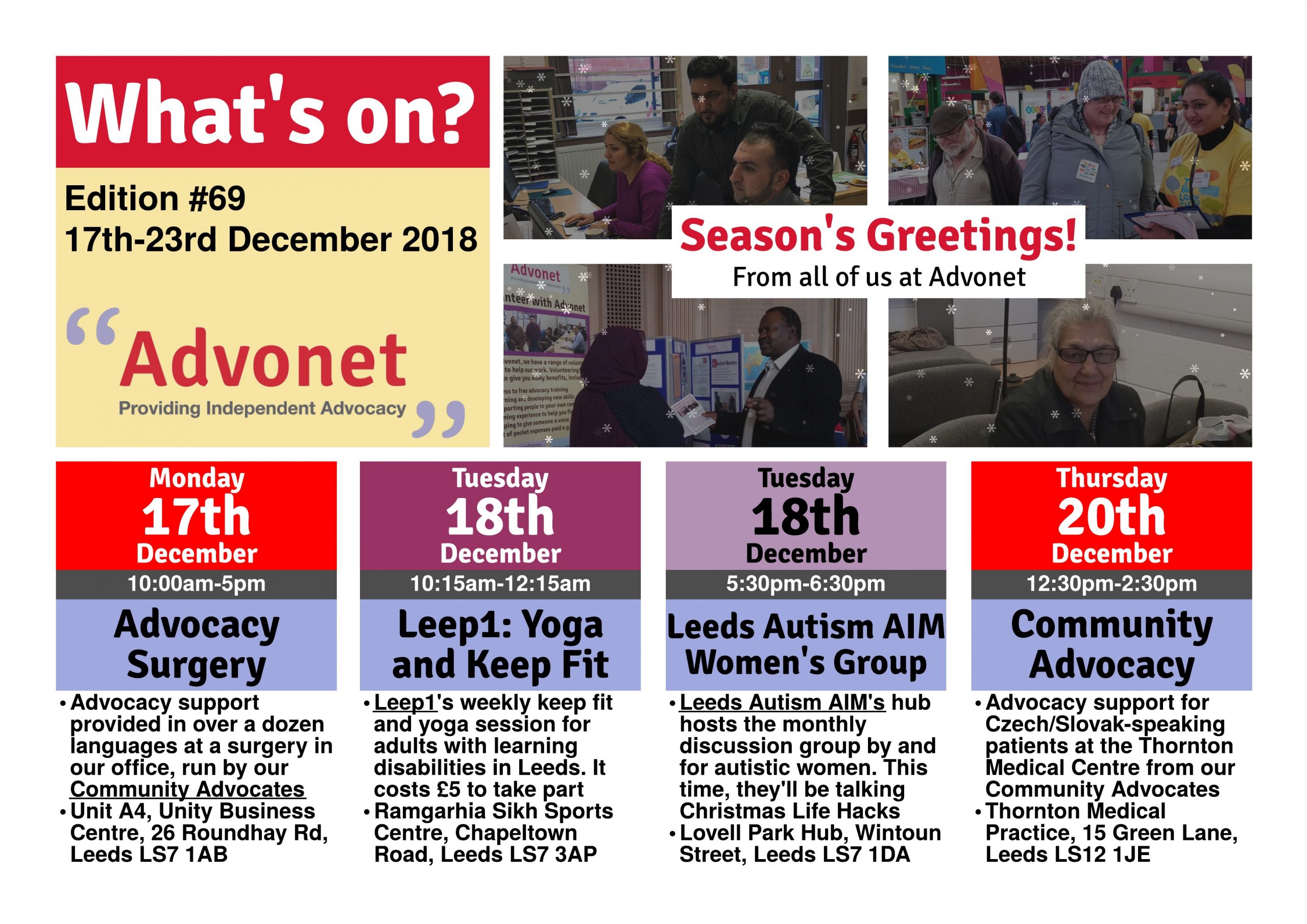 What's On - 17th-23rd December 2018