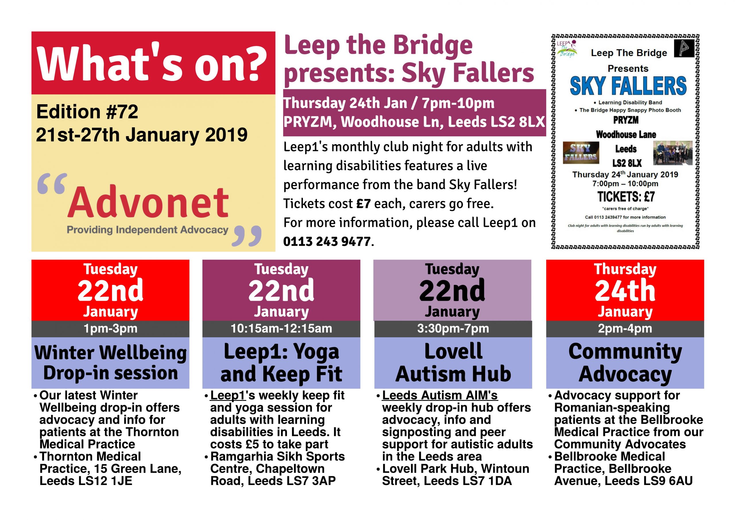 What's On - 21st-27th January 2019
