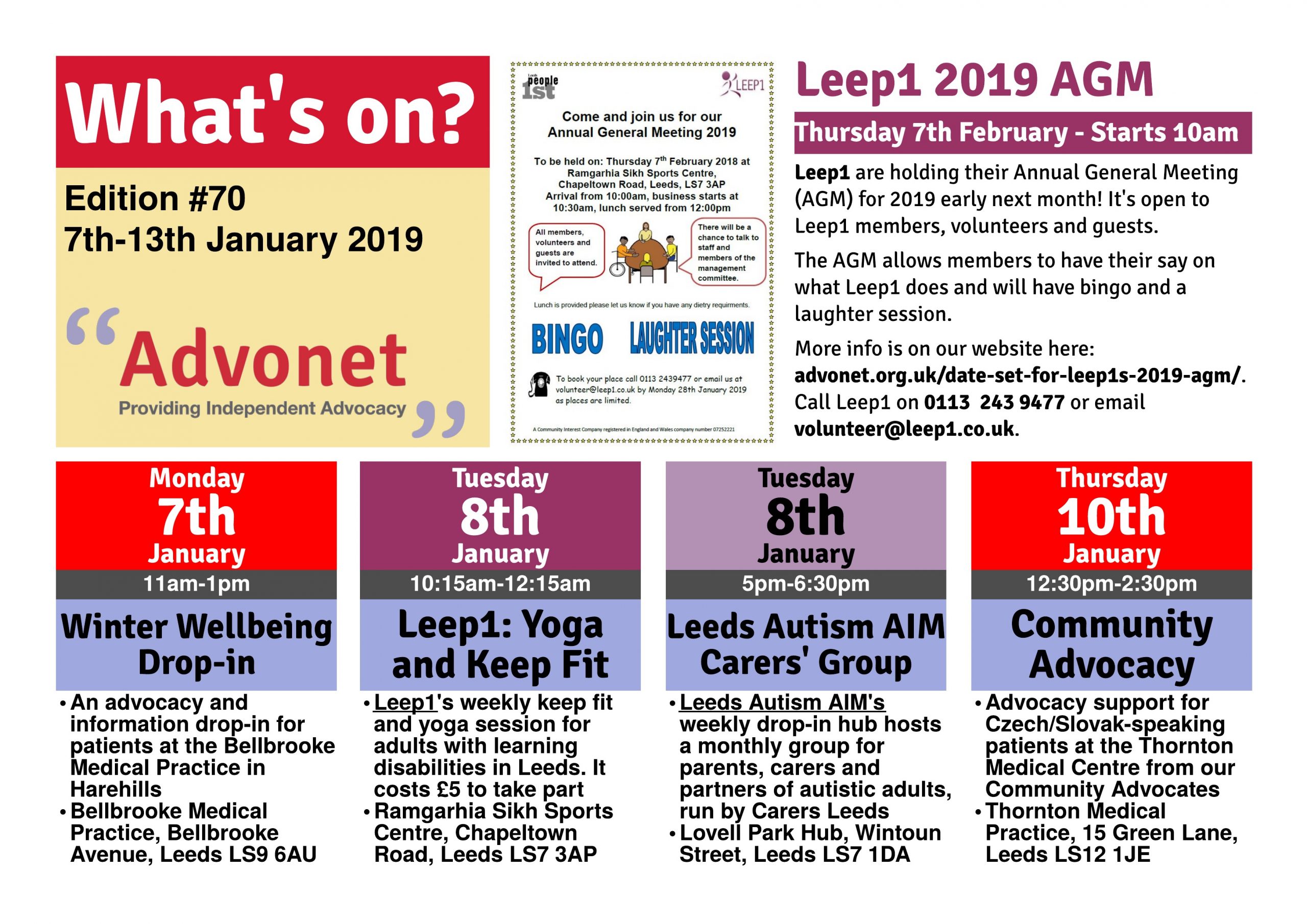 What's On - 7th-13th January 2019