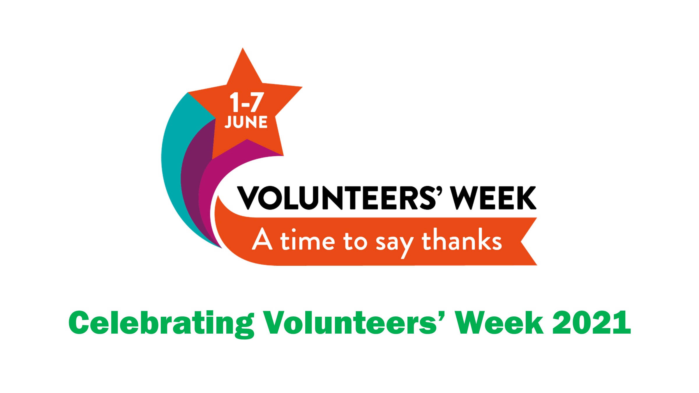 Volunteers Week logo with the caption 'Celebrating Volunteers' Week 2021'