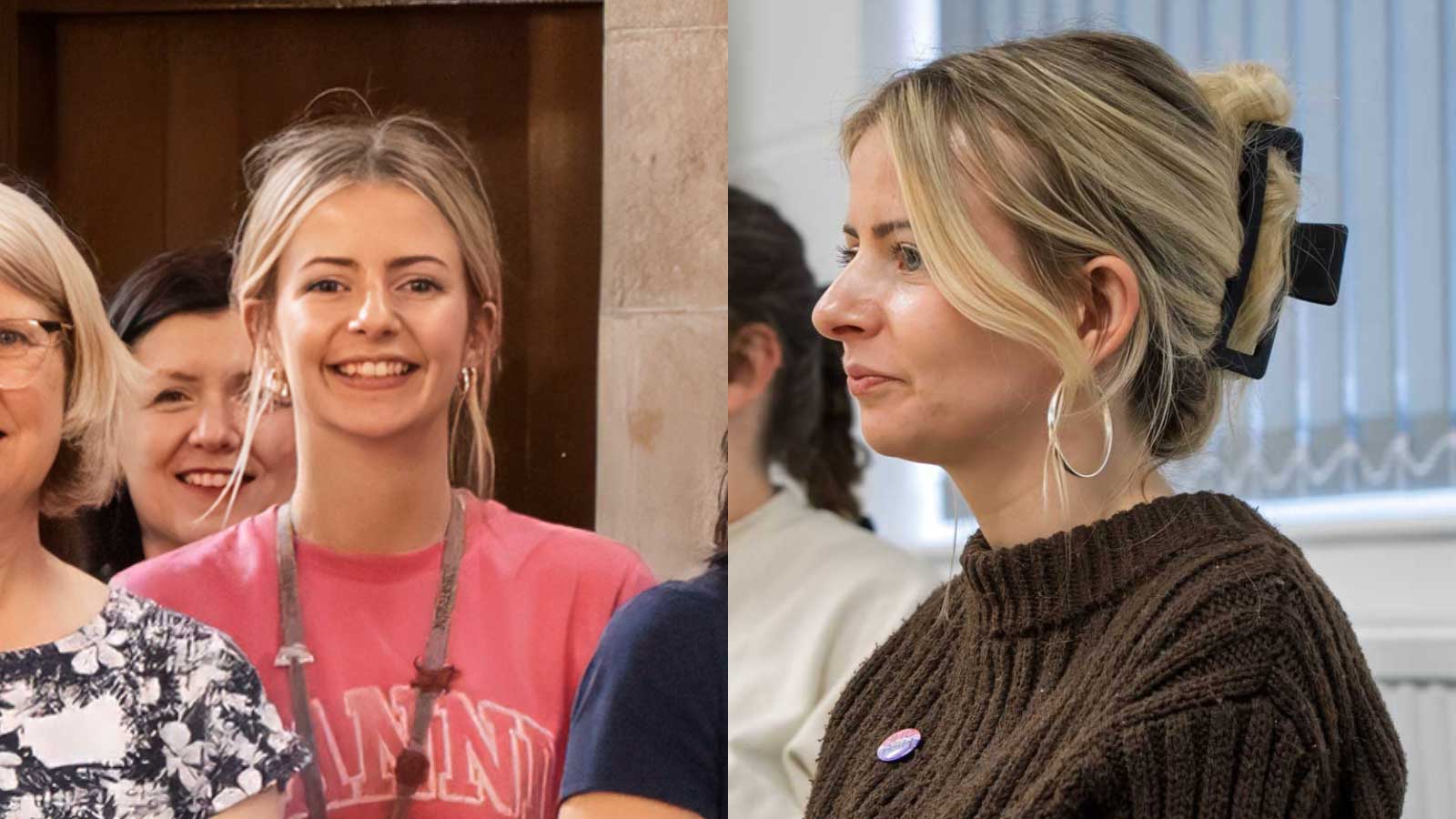 A photo montage of Eloise Sutcliffe, Autism AIM's new Service Manager